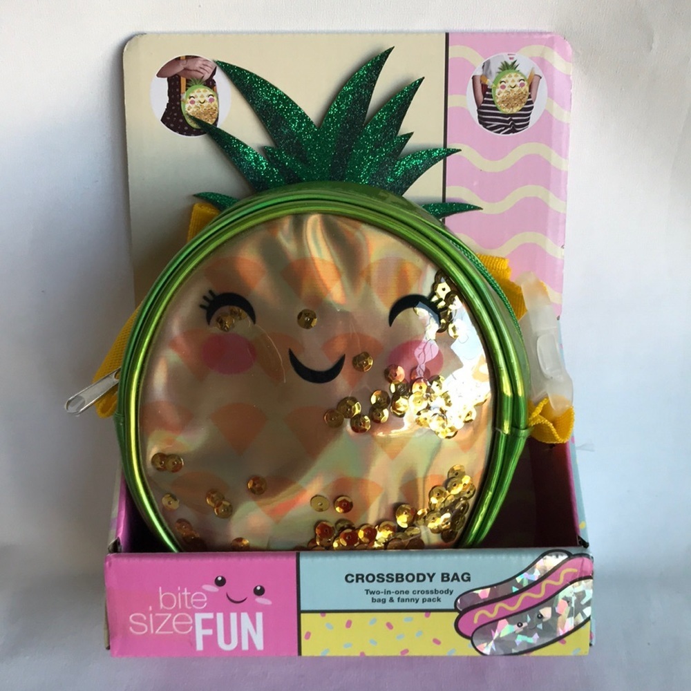 Two-in-one pineapple crossbody bag and fanny pack